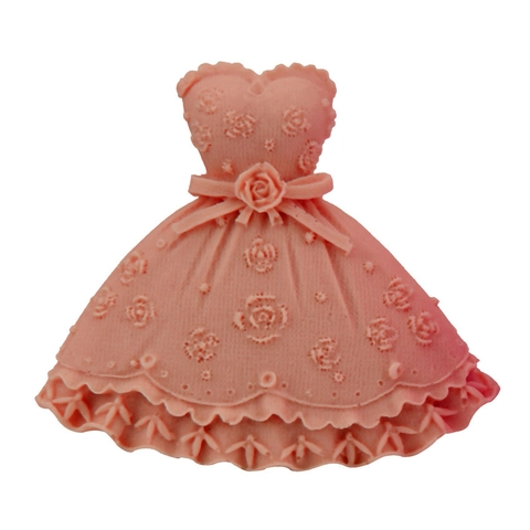 Molde de Silicona para Pastel de Vestido de Novia de Princesa 3D Patrón de Rosas Fondant Chocolate Jabón Artesanal Herramienta de Decoración