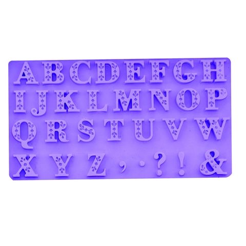 3D Hoofdletters Alfabet Siliconen Vorm Voor Taart Decoreren Fondant Chocolade Snoep Ambacht DIY Bakken Tool Bloemenpatroon