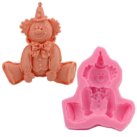 Grappige Clown Vorm Siliconen Bakvorm DIY Fondant Bakgereedschap Joker Ontwerp Chocolade Zeep Ijsblokjeshouder Vorm