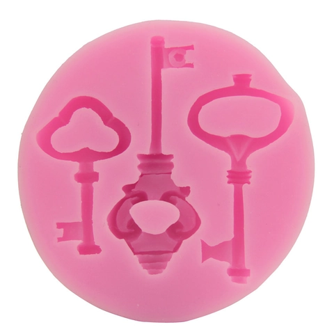 Moule à Fondant en Silicone Forme Clé Vintage Outil de Pâtisserie DIY pour Décoration Gâteau Chocolat Bonbon Argile