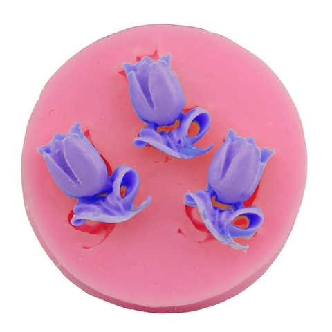 3 Blumen Blühende Tulpe Form Silikonform Für DIY Fondant Kuchen Backen Schokolade Werkzeug Hitzebeständige Küchen Kuchenform
