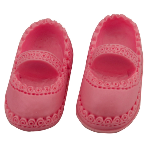 Molde de Silicona para Pasteles con Forma de Zapatos de Bebé Herramienta de Repostería Fondant DIY Chocolate Jabón Rosa