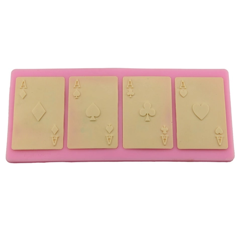 Poker Ace Silikon Fondant Kuchenform Kartenmuster Schokolade Süßigkeiten Backwerkzeug DIY Handwerk Backzubehör