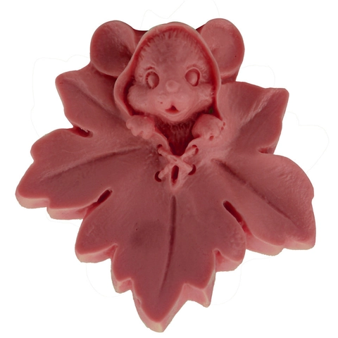 Süße Maus Auf Ahornblatt Silikon Fondant Kuchenform DIY Handgefertigte Seife Kerze Harz Handwerk Form Backwerkzeuge Rosa