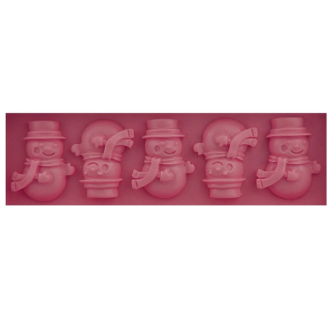 5 Holtes Kerst Sneeuwpop Siliconen Fondant Vorm Chocolade Snoep Taart Vorm DIY Bakgereedschap Voor Taart Decoratie Keukenaccessoires