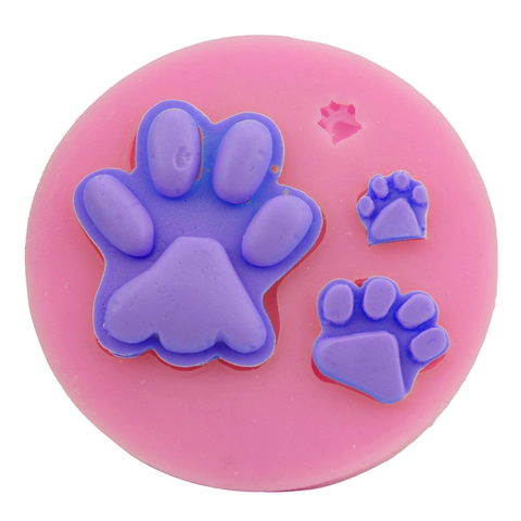 Moule en Silicone Empreinte de Patte Forme de Patte d'Animal Moule à Gâteau Fondant Chocolat pour Outils de Pâtisserie DIY Rose Moule en Silicone