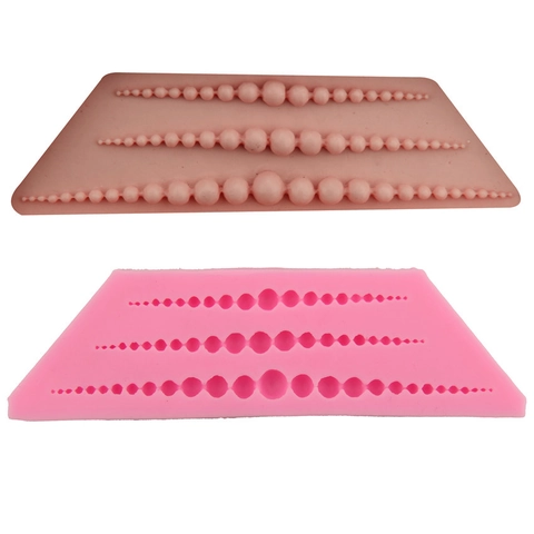 Long Bead Chain Pearl String Silicone Mold For Cake Border Decoration DIY Fondant Chocolate Baking Tools Cake Decoration