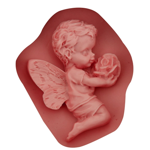 Molde de Silicona 3D Ángel con Ramo de Rosas para Decoración de Pasteles Fondant Chocolate Caramelo Jabón Hecho a Mano DIY