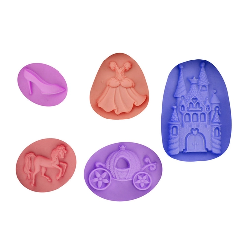 Stampo per Torte in Silicone Fiaba Castello Carrozza di Zucca Vestito da Principessa Cavallo Tacco Alto Fondente Strumenti da Forno