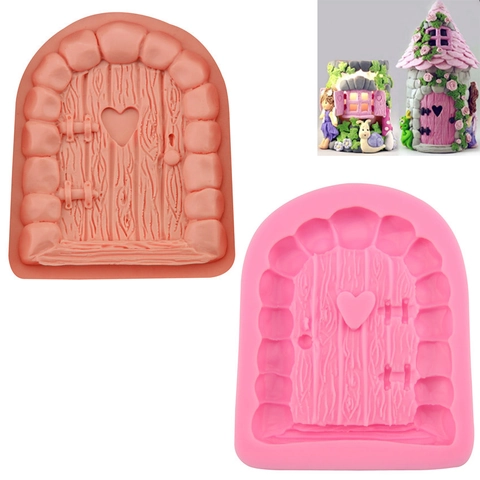 Märchen Holztür Herz Silikonform Für Fondant Schokolade Kuchendekoration DIY Backwerkzeuge Harz Seife Ton Handwerk