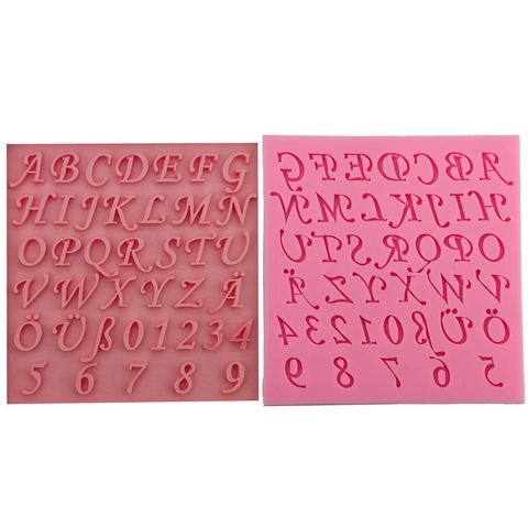 Silikon Alphabet Zahlen Fondant Tortenform Buchstaben Schokolade Süßigkeiten Form DIY Backwerkzeug Für Kuchendekoration