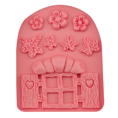 Fairy Tale Window Door Flower Leaf Silicone Fondant Cake Mold For Chocolate Candy Baking Decoration DIY Kitchen Tool