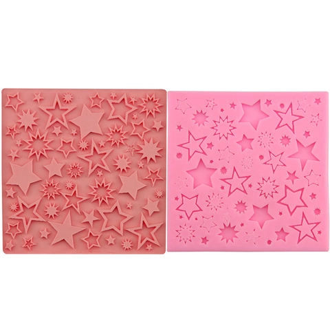 Sternenmuster Silikon Fondantform Für Tortendekoration DIY Backwerkzeug Schokolade Keks Druckpad Küche Backform