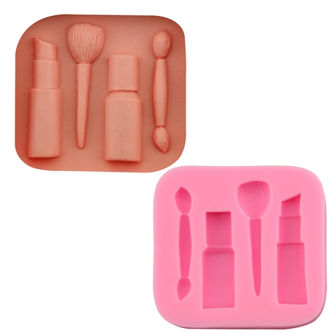 Kosmetikwerkzeug Thema Silikon Fondant Kuchenform H3017 Lippenstift Make-Up Pinsel Form Schokolade Süßigkeiten DIY Backwerkzeug