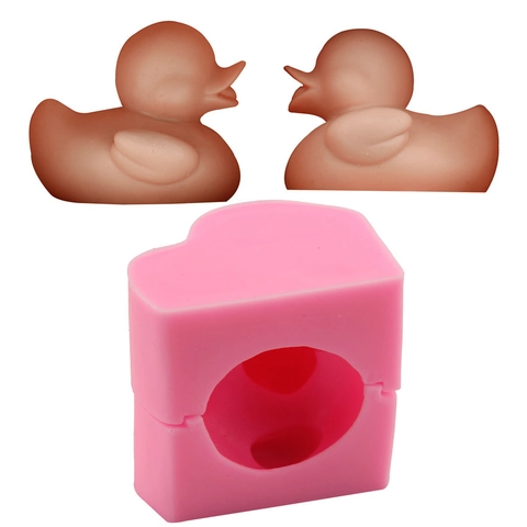 3D Ente Silikonform Für Kuchen Fondant Schokolade Handgemachte Seife DIY Backwerkzeug Rosa Flexible Kuchendekorationsform