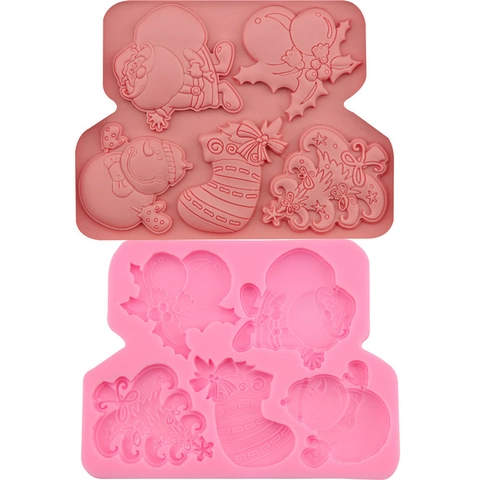 Weihnachten Weihnachtsmann Baum Schneemann Silikon Fondant Kuchenform 3D DIY Schokoladen Backform Feiertag Küche Deko Werkzeug
