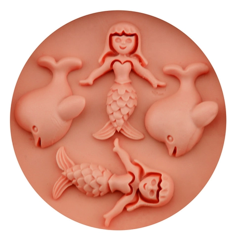 Mermaid Whale Dolphin Silicone Cake Mold DIY Fondant Chocolate Decorative Baking Tool Marine Life Shape Kitchen Molds