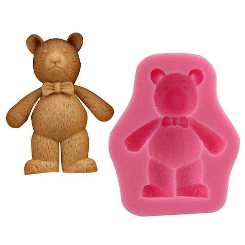 3D Bear Heart Rose Silicone Fondant Mold DIY Chocolate Soap Candle Making Tool Heat Resistant Baking Cake Decoration Mold