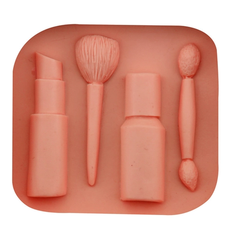 Kosmetikwerkzeug Thema Silikon Fondant Kuchenform H3017 Lippenstift Make-Up Pinsel Form Schokolade Süßigkeiten DIY Backwerkzeug