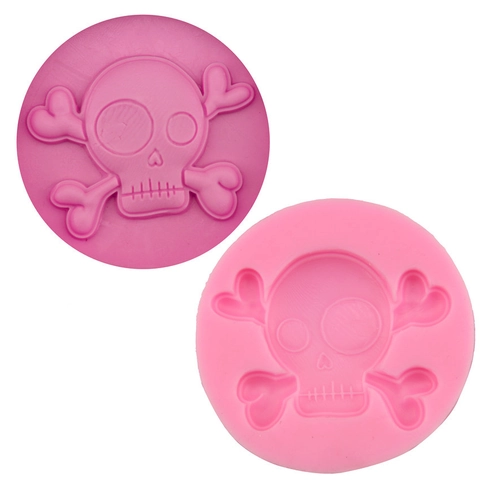 Halloween Καρδιά Κρανίο Σιλικόνης Φόρμα για Κέικ Ροζ Fondant Σοκολάτα DIY Εργαλείο Διακόσμησης Φόρμα με Σχέδιο Κρανίου