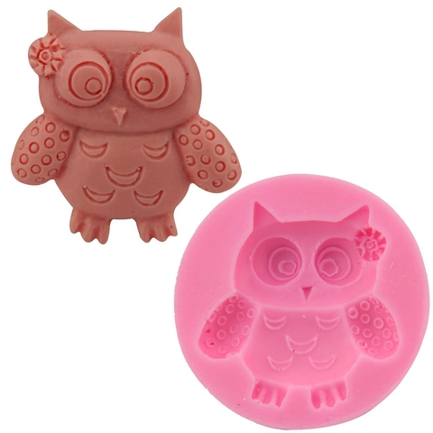 Eulenform Silikon Fondant Form DIY Schokoladen Backwerkzeug 3D Tier Kuchen Dekorationsform Rosa Zucker Handwerk Werkzeug