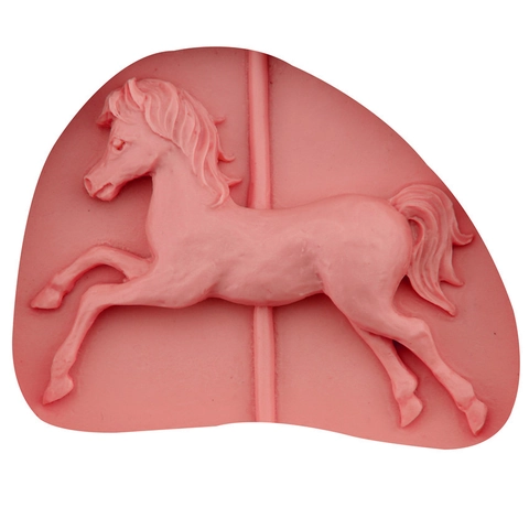 Carrousel Paard Siliconen Vorm Voor Fondant Chocolade Taart Decoratie Roze Voedselveilig Hittebestendig DIY Bakgereedschap