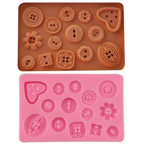 Silicone Button Cake Mold Heart Shapes Fondant Mold DIY Chocolate Sugarcraft Baking Decoration Tools Handmade Soap Mold Tray