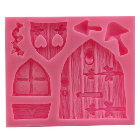 Sprookjes Deur Raam Paddestoel Siliconen Fondant Bakvorm DIY Chocolade Snoep Bakgereedschap Voor Cake Decoratie