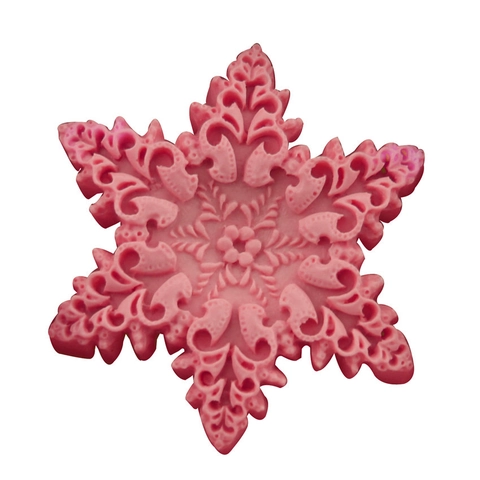 Molde de Silicona de Copo de Nieve 3D con Patrón de Relieve Hexagonal para Jabón Velas Navidad Copo de Nieve Molde