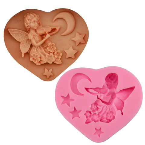 Engel Fee Mond Stern Herzform Silikonform Fondant Schokolade Seife DIY Backen Kuchen Dekoration Werkzeug Handwerk