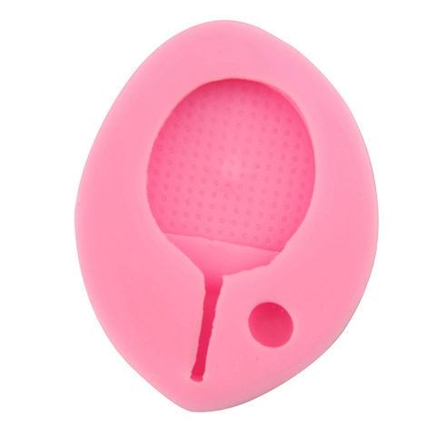 Tischtennisschläger Form Silikonform Für Fondant Tortendeko Schokolade Süßigkeiten Ton DIY Backen Werkzeug Rosa Flexibel Form