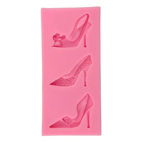 Stampo in Silicone per Fondant a Forma di Scarpa con Tacco Alto Fai da Te Strumento per Decorazione Torte Rosa