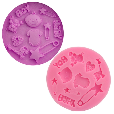 Stampo per Torta in Silicone per Baby Shower per Cioccolato Gelatina Budino BOY Baby Giraffa Orsacchiotto Fondente