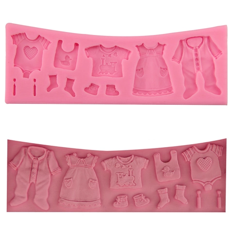 Babykleidung Silikon Fondantform Für Tortendekoration Schokolade Süßigkeiten Ton Babyparty Geburtstag DIY Backwerkzeug