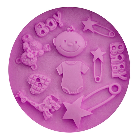 Stampo per Torta in Silicone per Baby Shower per Cioccolato Gelatina Budino BOY Baby Giraffa Orsacchiotto Fondente