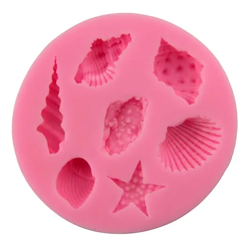 Ocean Theme Silicone Fondant Mold Starfish Shell Conch Shapes DIY Baking Cake Decoration Tools For Chocolate Soap Resin Craft