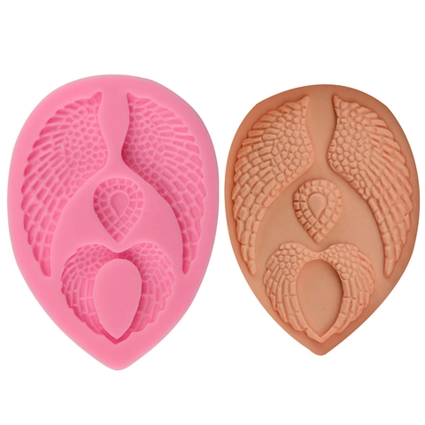 Stampo in Silicone a Forma di Ali di Angelo e Piuma Strumento per Decorazione di Pasticceria Fai da Te per Cioccolato Gelatina