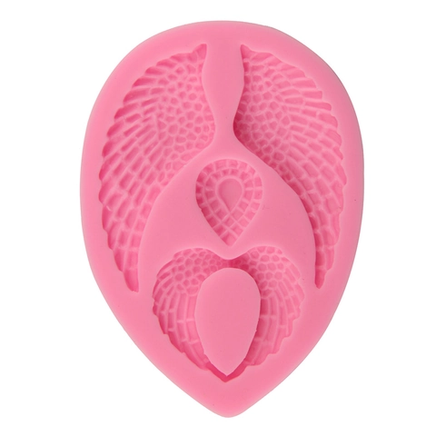 Stampo in Silicone a Forma di Ali di Angelo e Piuma Strumento per Decorazione di Pasticceria Fai da Te per Cioccolato Gelatina