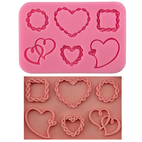 Flexible Silikon Herz Rebe Fondant Kuchenform DIY Backwerkzeug Für Schokolade Süßigkeiten Mousse Kuchen Dekorative Zubehör