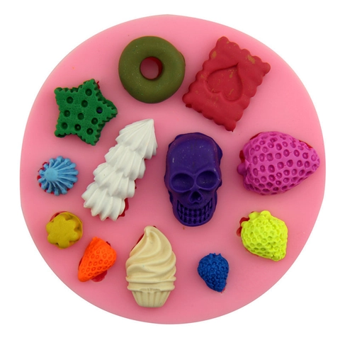 Silicone Dessert Mold Multi Shape Donut Cupcake Heart Star Skull For DIY Baking Clay Craft Cake Decorating Tool