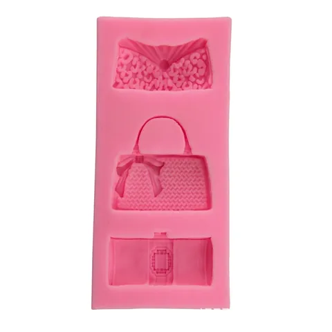 Damen Tasche Form Silikon Fondantform Schleife Leopard Steppmuster DIY Tortendeko Backwerkzeug Schokolade Seife Tonform