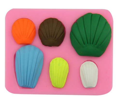 Shell Scallop Silicone Mold For DIY Cake Chocolate Dessert Baking Handmade Soap Clay Jewelry Making Tool Pink