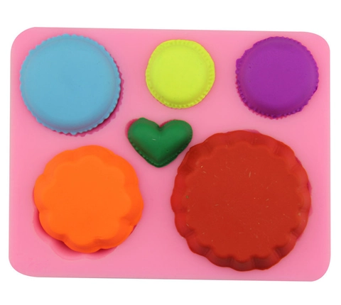 Stampo in Silicone DIY per Torta Waffle Forma a Cuore Tonda Dolce Cioccolato Fondente Stampo per Sapone Fatto a Mano Cucina