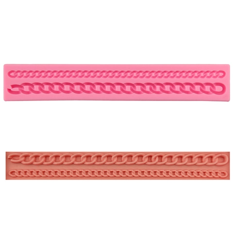 Silicone Chain Texture Fondant Cake Mold DIY Baking Tool For Chocolate Mousse Bread Decoration Bag Rope Design Kitchen Tool