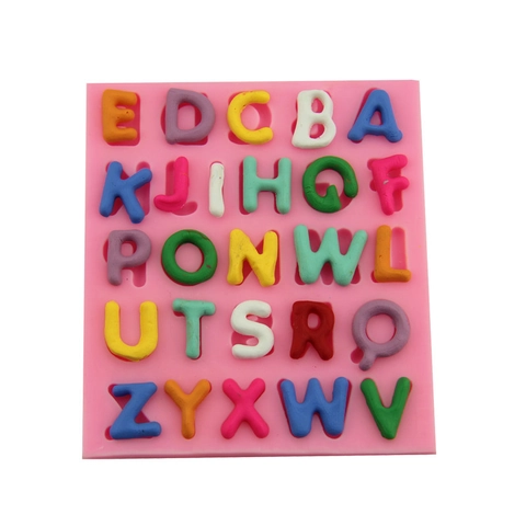 Uppercase Alphabet Letters Silicone Cake Mold Liquid Silicone Chocolate Fondant Tray For DIY Baking Tools Kitchen Tools