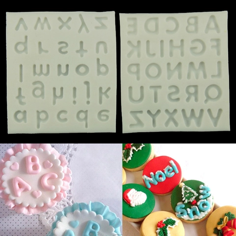 DIY Backen Fondant Silikon Kuchenform Großbuchstaben Kleinbuchstaben Alphabet Buchstaben Schokolade Keks Gelee Formwerkzeug
