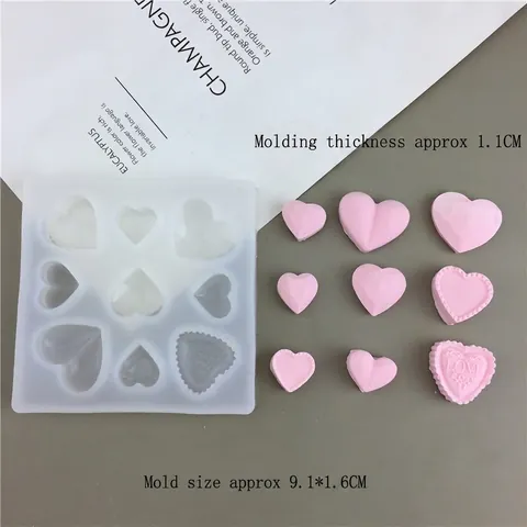 3D Καλούπι Σιλικόνης σε Σχήμα Καρδιάς Μοτίβο Αγάπης Πολλαπλών Θέσεων Για Χύτευση Ρητίνης DIY Κοσμήματα Μενταγιόν Σοκολάτα Καθρέφτης