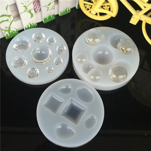 Mirror Surface Silicone Mold Half Sphere Geometric Shape For DIY Resin Jewelry Cake Chocolate Jelly Baking Tools DIY Handcraft Mould