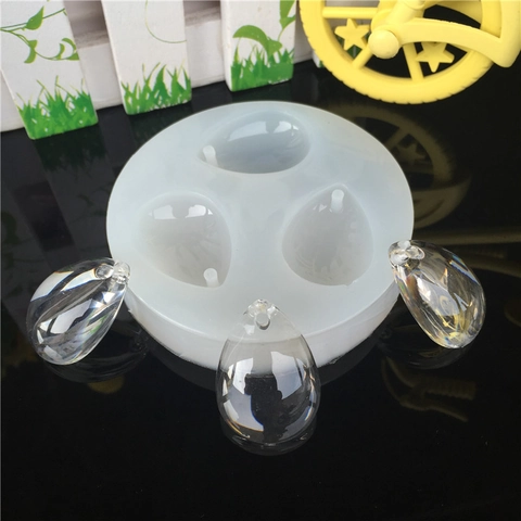 Stampo in Silicone Fai da Te a Specchio Goccia d'Acqua Ovale Ciondolo in Resina Strumento per Gioielli Stampo in Silicone Traslucido