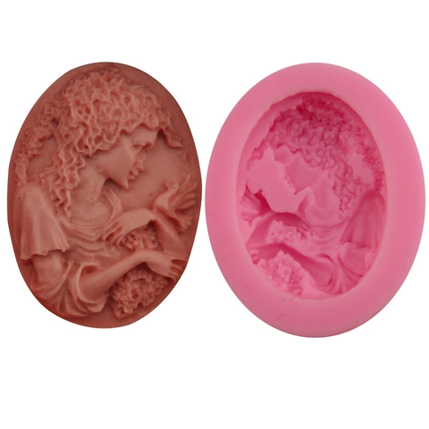 Vintage Europees Portretreliëf van Dame Siliconen Vorm Voor Fondant Chocolade Taart DIY Zeep Kaars Handgemaakt Gereedschap